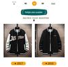 Men's Fleece-Lined Streetwear Baseball Jacket - Plus Size, Spring/Autumn Casual Trend