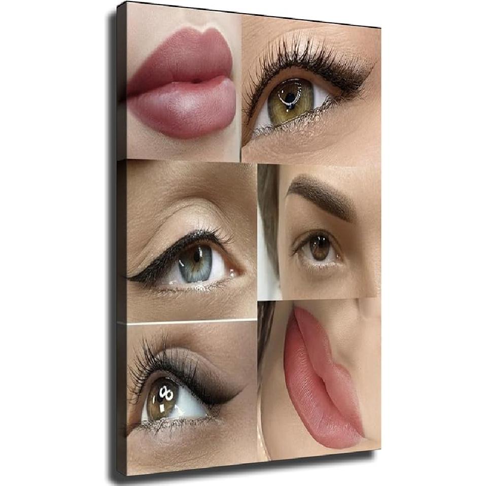 ESasam Micropigmentation Permanent Makeup Beauty Salon Poster Picture Print Canvas Wall Art Bedroom Office Room Living Room Decor Gift 10L x 8W