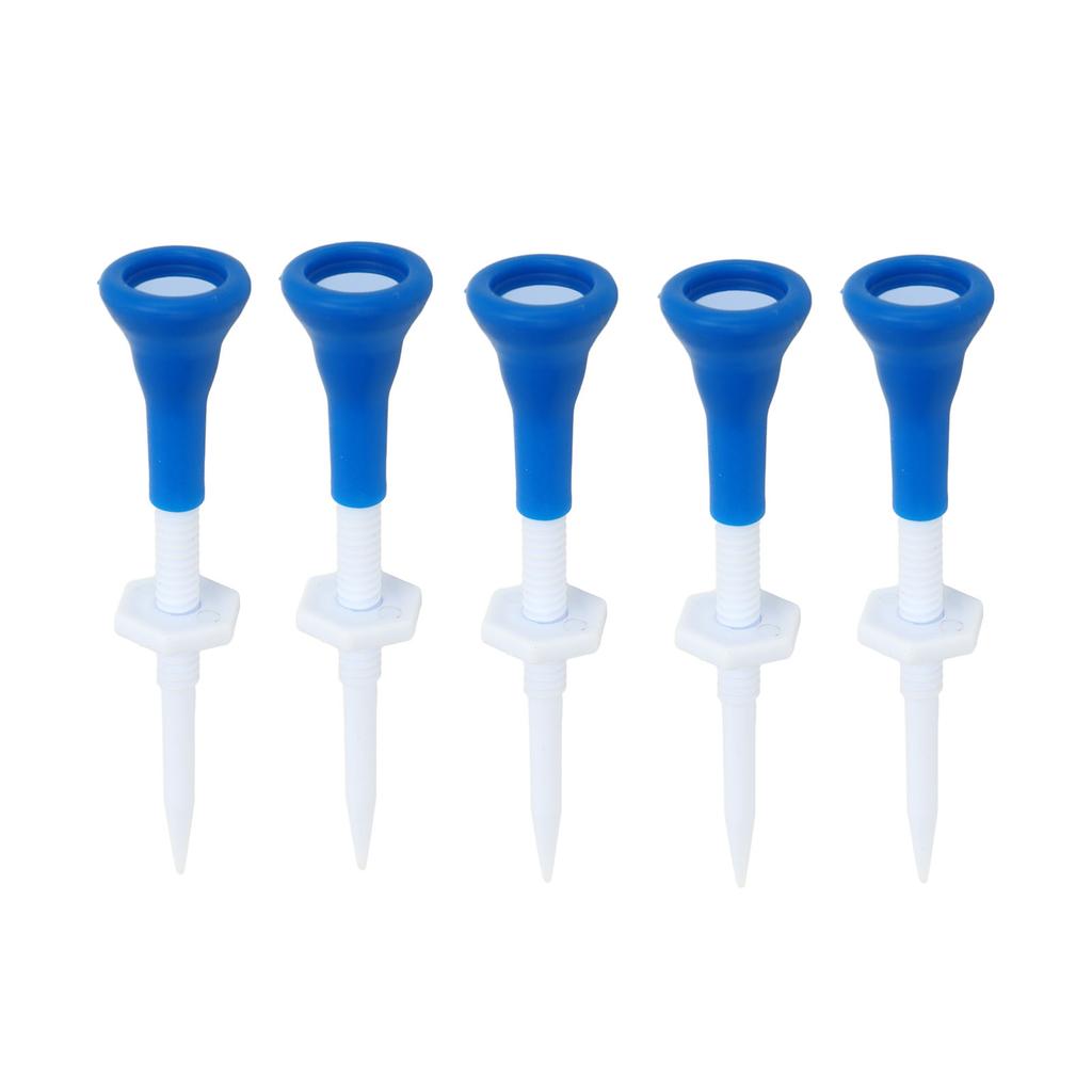 5pcs Golfing Tees Height Adjustable Stable Blue Golfing Plastic Tees for Golfing Practices
