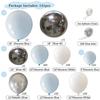 Silver 4D Macaron Blue Balloon Chain Set for Weddings & Parties