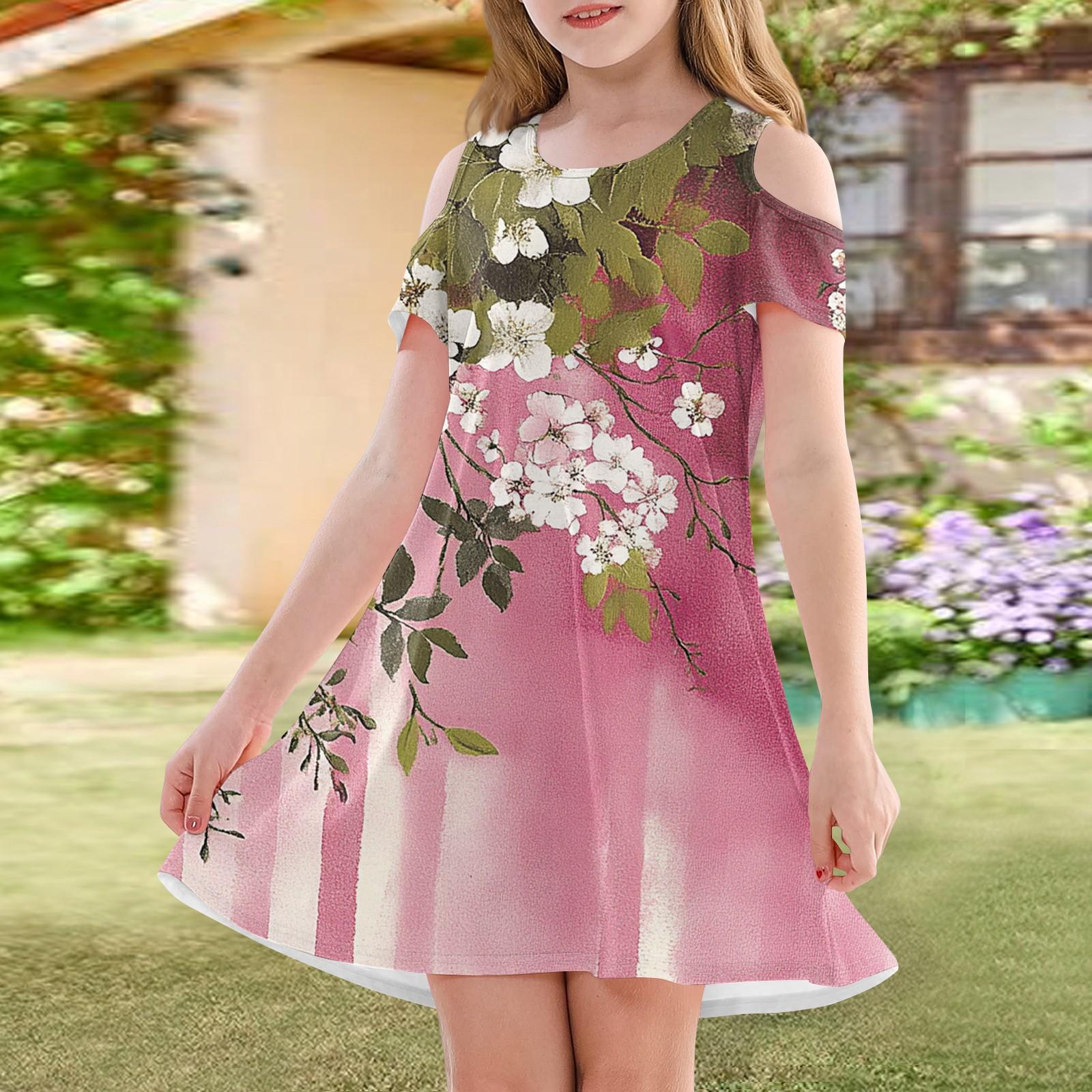 

Платье А-силуэта для девочек - летнее повседневное платье без рукавов для малышей 130