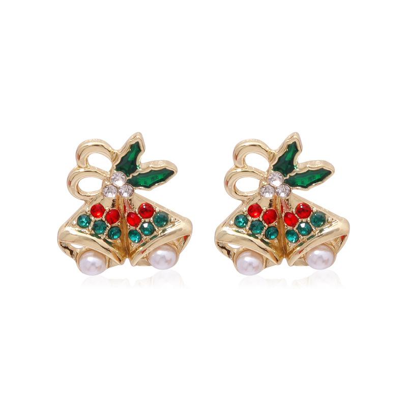 Wholesale Christmas Series Earrings Exquisite Diamond-Encrusted Christmas Tree Snowflake Gift Earrings Jewelry