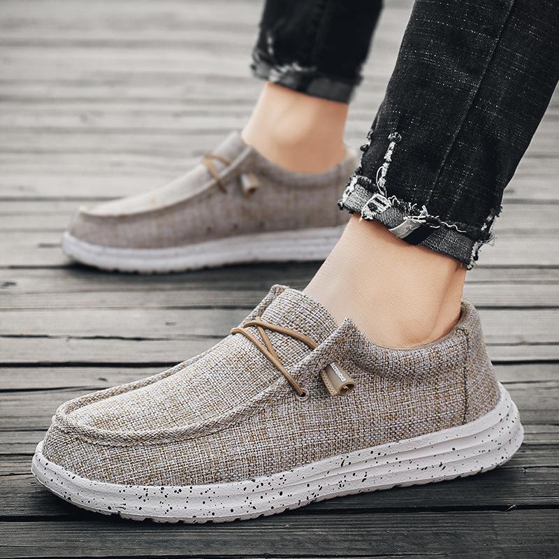 

[Factory Direct Sales] Men s canvas shoes are light and wear-resistant, casual, one-pedal old Beijing cloth shoes with wide feet Shoes 39 чорний