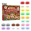 Christmas Party Favors Cartoon Dumpling Gift Box, Xmas Advent Calendar with 24 Stress Countdown Relief Squeeze Toys, Days Steamed Bun Toy Box