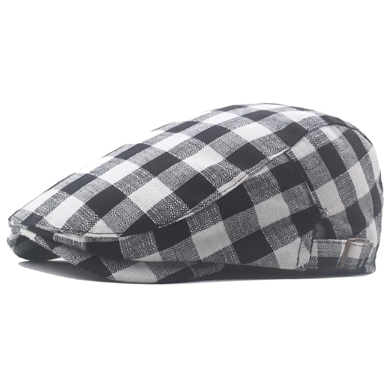 

[Spargel] block check hunting cap men s spring summer Thin hunting cap golf (black)