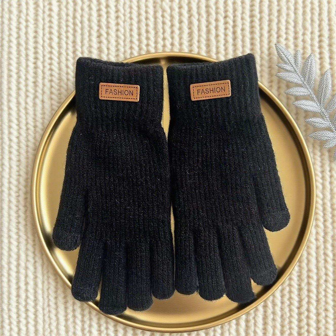 

Customized female velvet thickened five-finger student cute knitted cold-proof cycling warm cycling gloves one size fits all