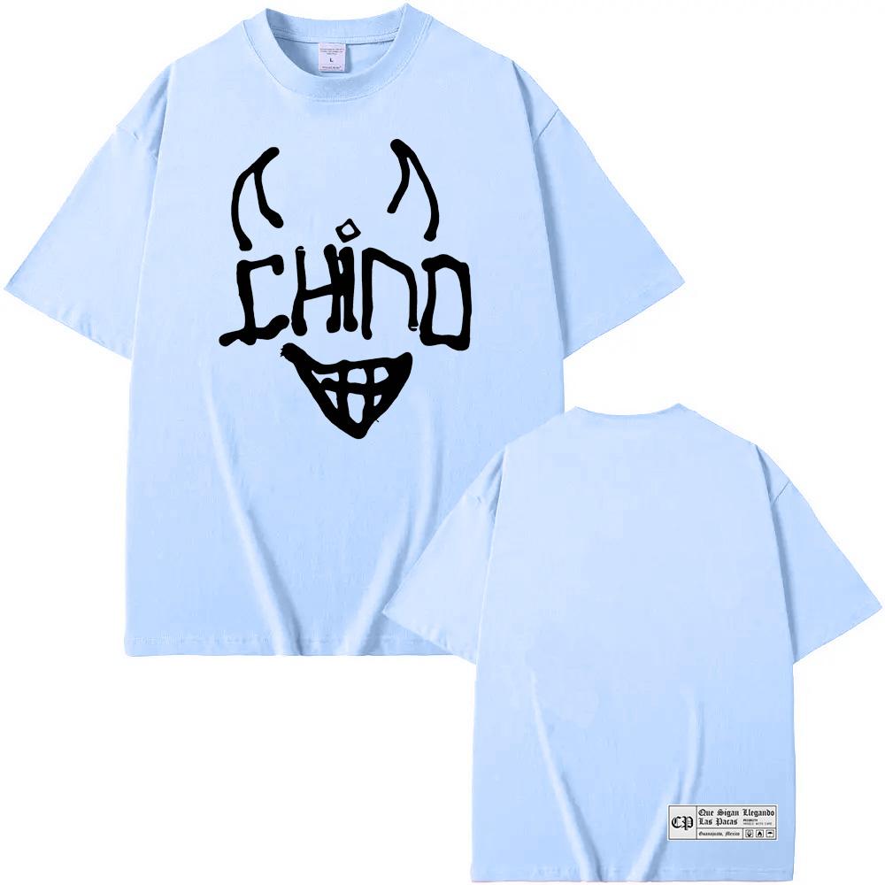 Chino Pacas - DEVIL TEE Grafický potisk Hip Hop Vintage Tričko Léto Krátký rukáv Harajuku Tričko 100% Bavlna