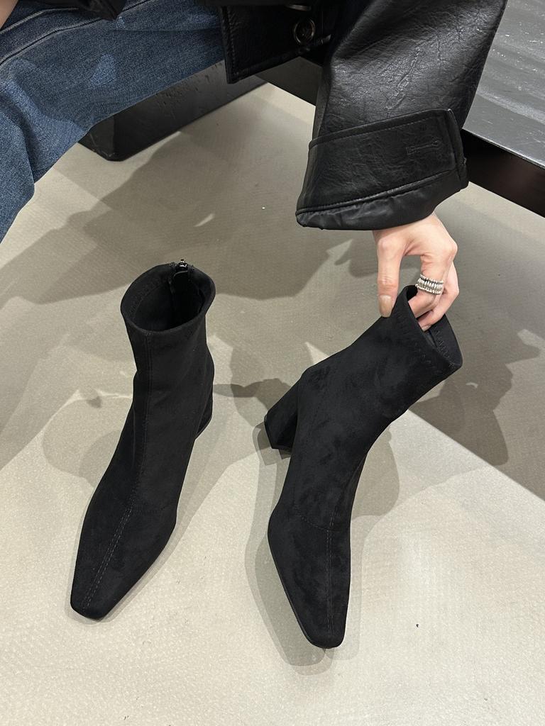 Premium fleece thin boots children's 2025 spring and autumn new Korean brown short boots thick heel French small ankle boots