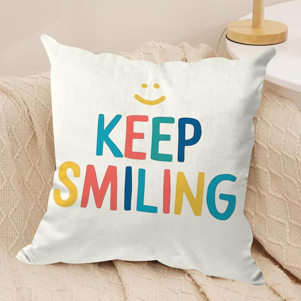 Cartoon Rainbow Sun Cushion Cover Soft Plush Fabric DoubleSided Printed Sofa Cushion Cover for All Seasons Home Decor Gift