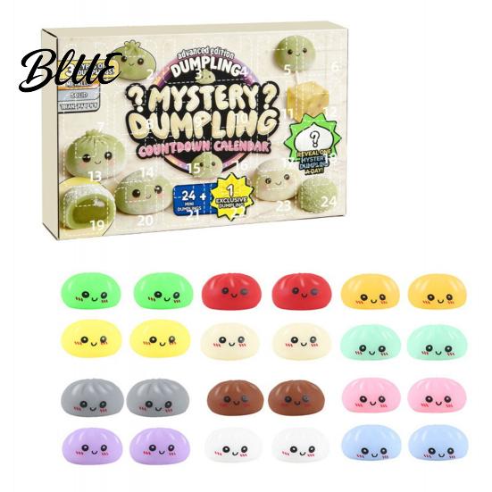 Slow Rebound Stress Toy Set 24 Day Advent Calendar Ball Dumpling Countdown Relief Soft Pinch