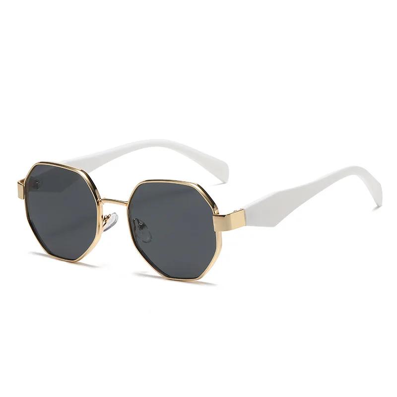 Fashion Polygonal Metal Frame Sunglasses Men Luxury Brand Designer Decorative Sun Glasses New Retro Sunglasses Women Uv400