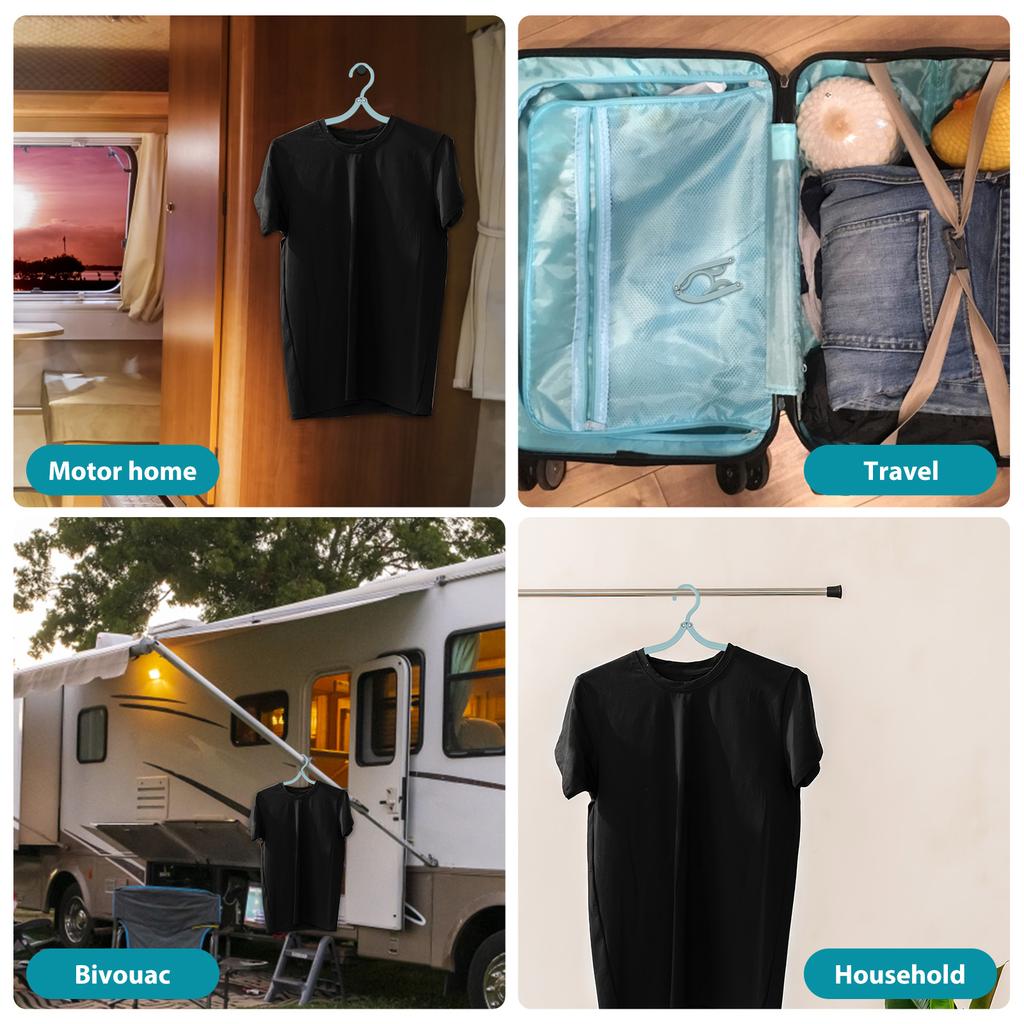 1/20Pcs Travel Hangers Lightweight Portable Clothes Hangers with Non-Slip Grooves Space Saving Foldable Clothes Hanger Plastic