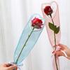 50Pcs Iridescent Single Rose Sleeves Diy Transparent Flower Wrapping Bag Floral Material Packaging Waterproof