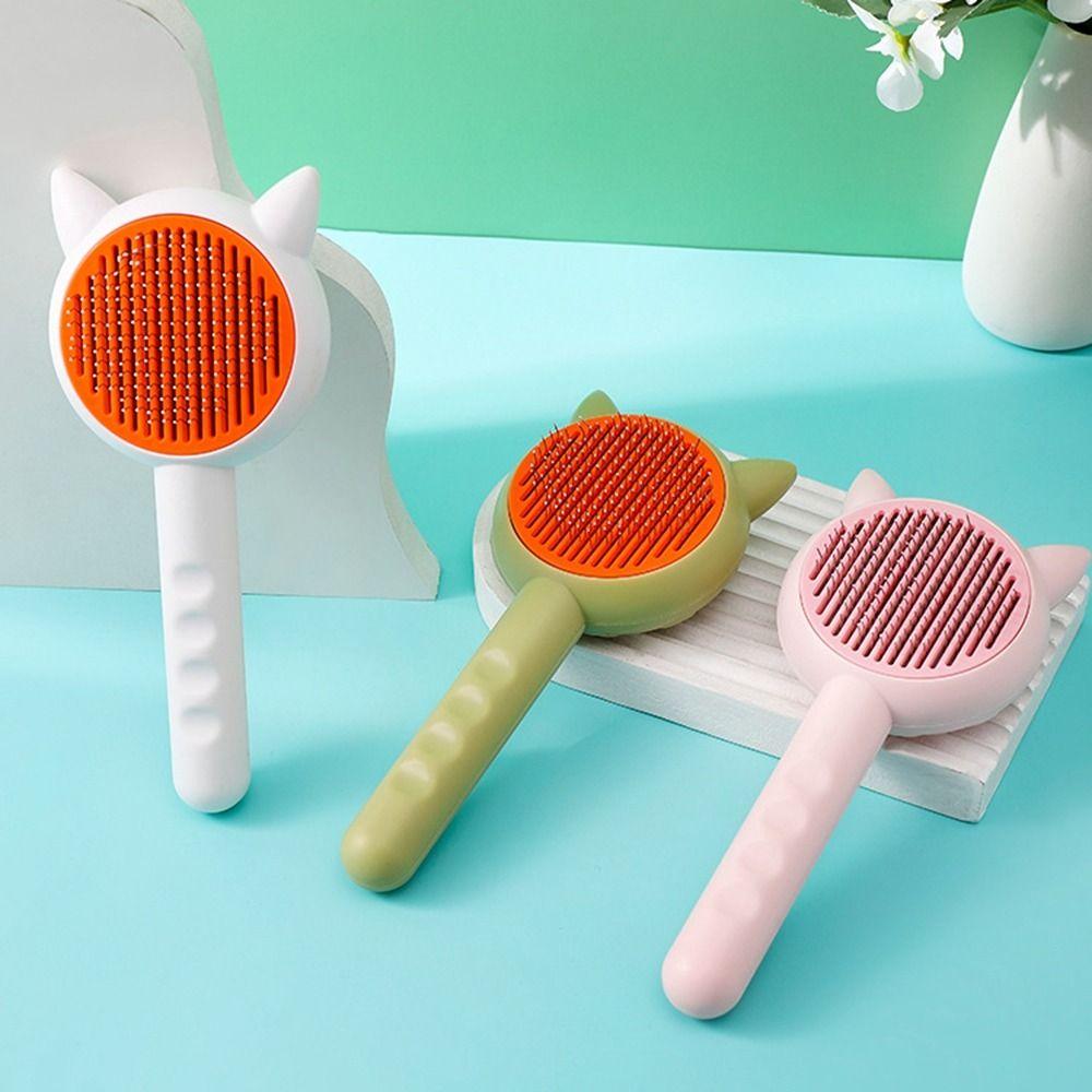 

Многоразовая моющаяся щетка для чистки кошек Самоочищающийся сликер Инструмент для ухода за домашними животными Расческа для удаления шерсти домашних животных