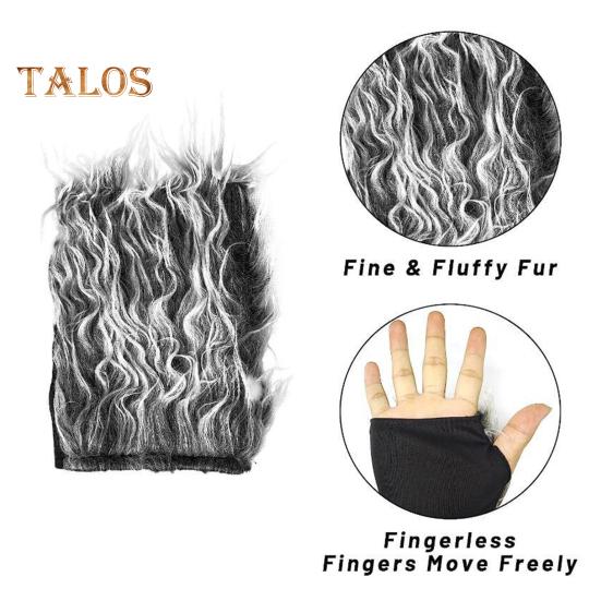 Wolf Ear Tail Set Realistic Design Plush Headband Gloves Tail Set Halloween Parties Role-Playing Accessories