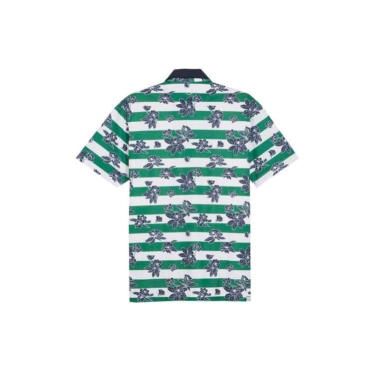 Puma Golf Series Plant Print Full Design Straight Casual Short Sleeve Polo Shirt Men Polo Shirts Green 624488-02