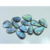 Natural Labradorite Green Multi Fire Pear Cabochon Loose Gemstone 12Pcs Lot LL-1104