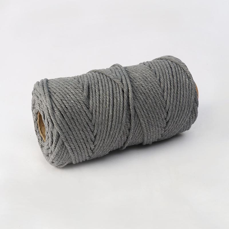 4mm Multi-Strand Macaron Colored Cotton Rope for DIY Tapestry & Decorative Weaving.