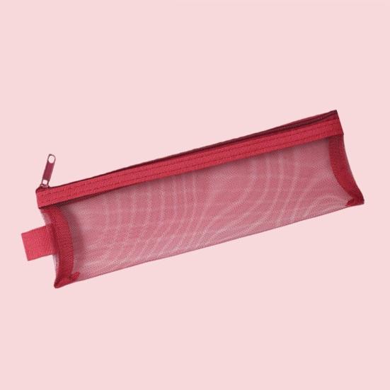 2PCS Pencil Case, with Zipper Large Opening, Transparent Mesh Fabric Organizer, Lightweight Storage Bag for School Office Travel
