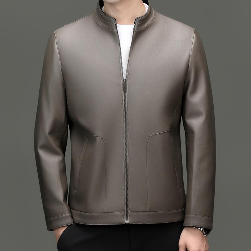 

Мужские куртки из натуральной кожи для мужчин среднего и пожилого возраста, утепленные куртки из бархата, кожаные куртки больших размеров для пап среднего возраста 195