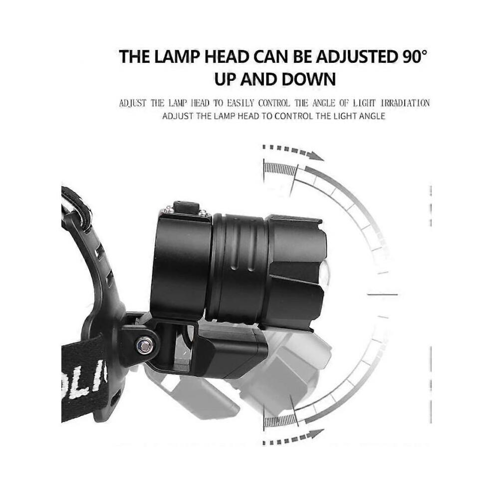 12000 Lumens Rechargeable LED Headlamp, XHP90 Powerful Headlamps High Power Head Torch 4 Modes Zoomable Work Light with Power Indicator