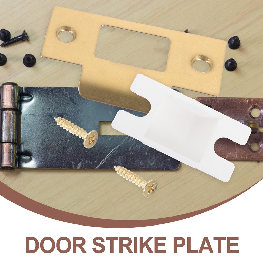 1 set 1 Set Black Metal Lock Tongue Buckle Reinforcement Kit Strike For Wood Deadbolt Cover Door Hole Filler Plate Front Door