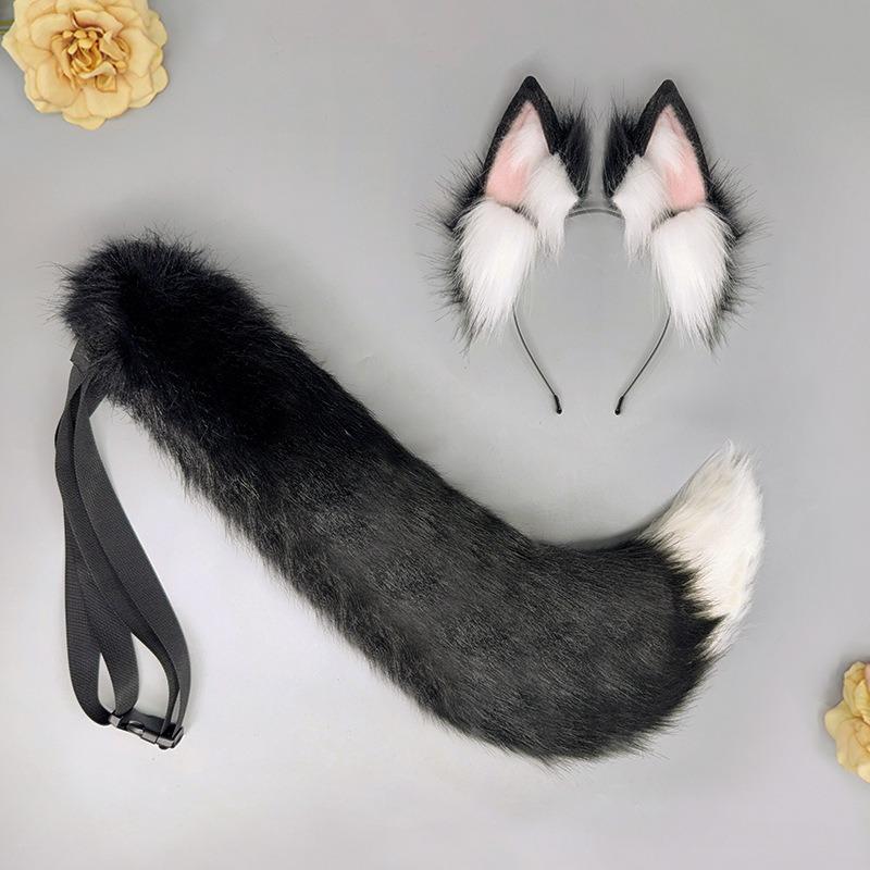 Halloween Fox Ear Headband Fox Tail Set Demon Fox Tail Comic Exhibition cos Props Second Dimensional Fox Ear Beast Ear Headband