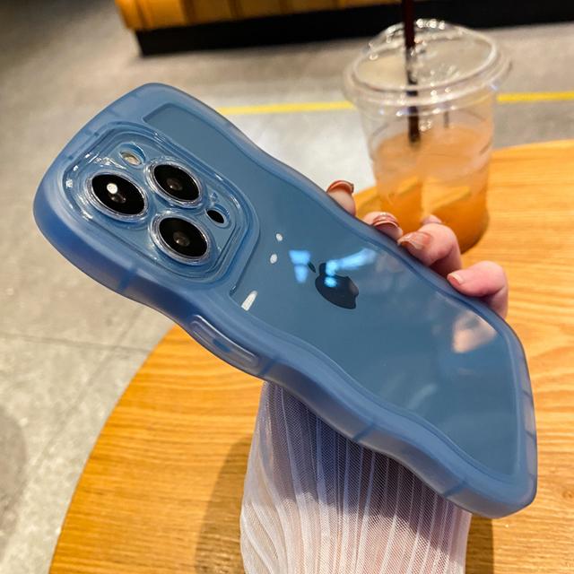 Luxus süße transparente lockige Welle Hülle für Iphone 11 12 13 Pro Max 13pro X Xr Xs 7 8 Plus stoßfeste klare weiche Silikonhülle