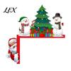 Christmas Door Corner Decoration Topper, Wooden Sign, Santa Snowman Gingerbread Frame Art Man Decor for Home Holiday Party Tree Sign