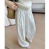 White Floral Wide-leg Pants Women's Spring New High-waisted Straight-leg Pants Casual Walking Yamamoto Pants