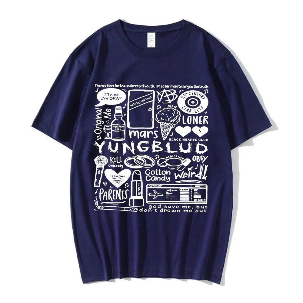 Tričko s potiskem Yungblud Unisex WoUnisex Oversize Tričko s krátkým rukávem Tričko s krátkým rukávem Hip-hopové tričko Grafika Unisex trička Streetwear