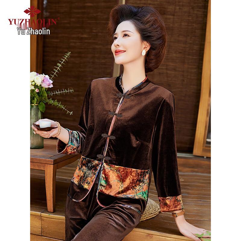 Женский велюровый комплект из двух предметов с длинным рукавом YUZHAOLIN XL