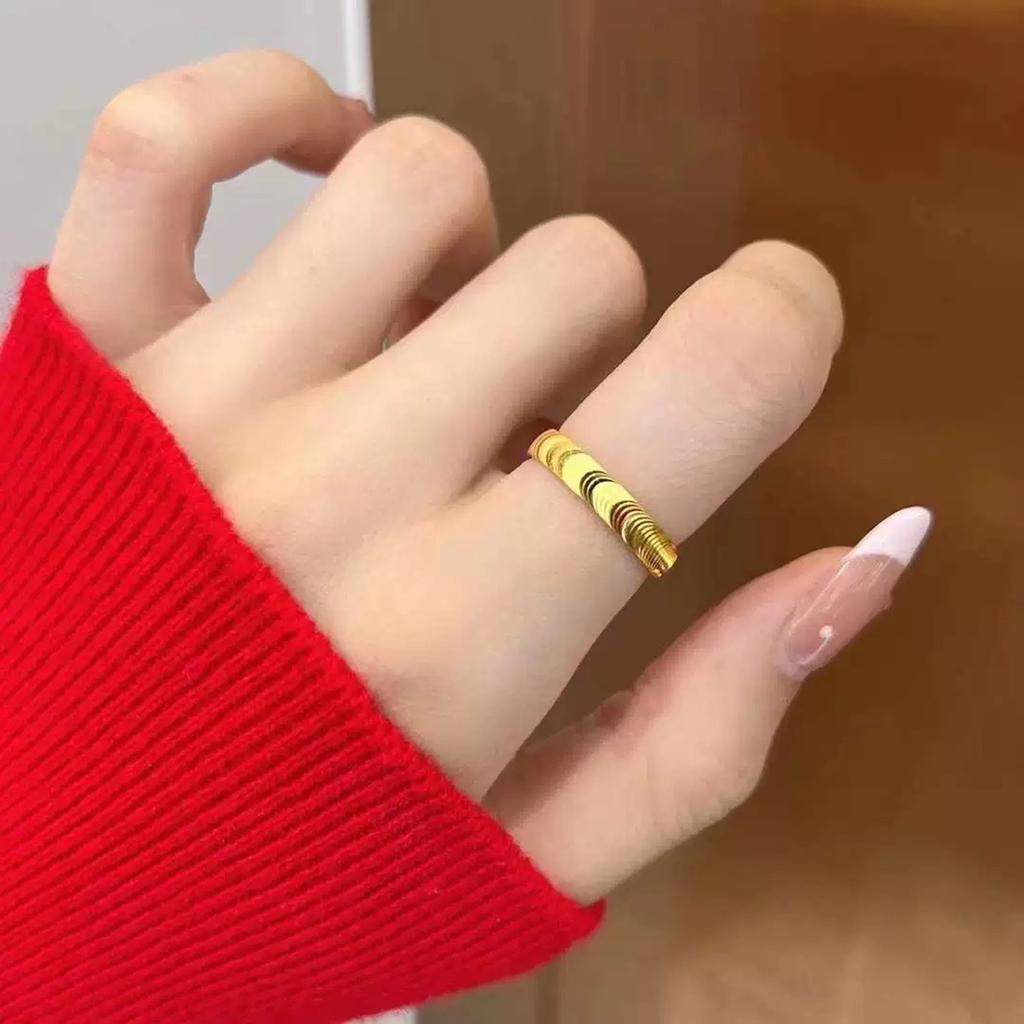 Adjustable Cats Eye Ripple Wave Rings Unique Cats Eye Decorated Rings Ornament Beautiful Wave Ripple Rings Adornment