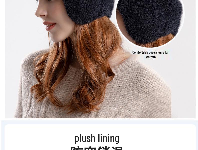 Unisex Winter Warm Plush Knit Wool Hat with Ear Protection