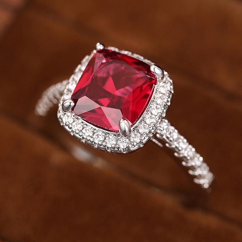 

2026 European and American new square fat zircon shiny ring, female design, elegant and trendy, high-end light luxury Zircon 10
