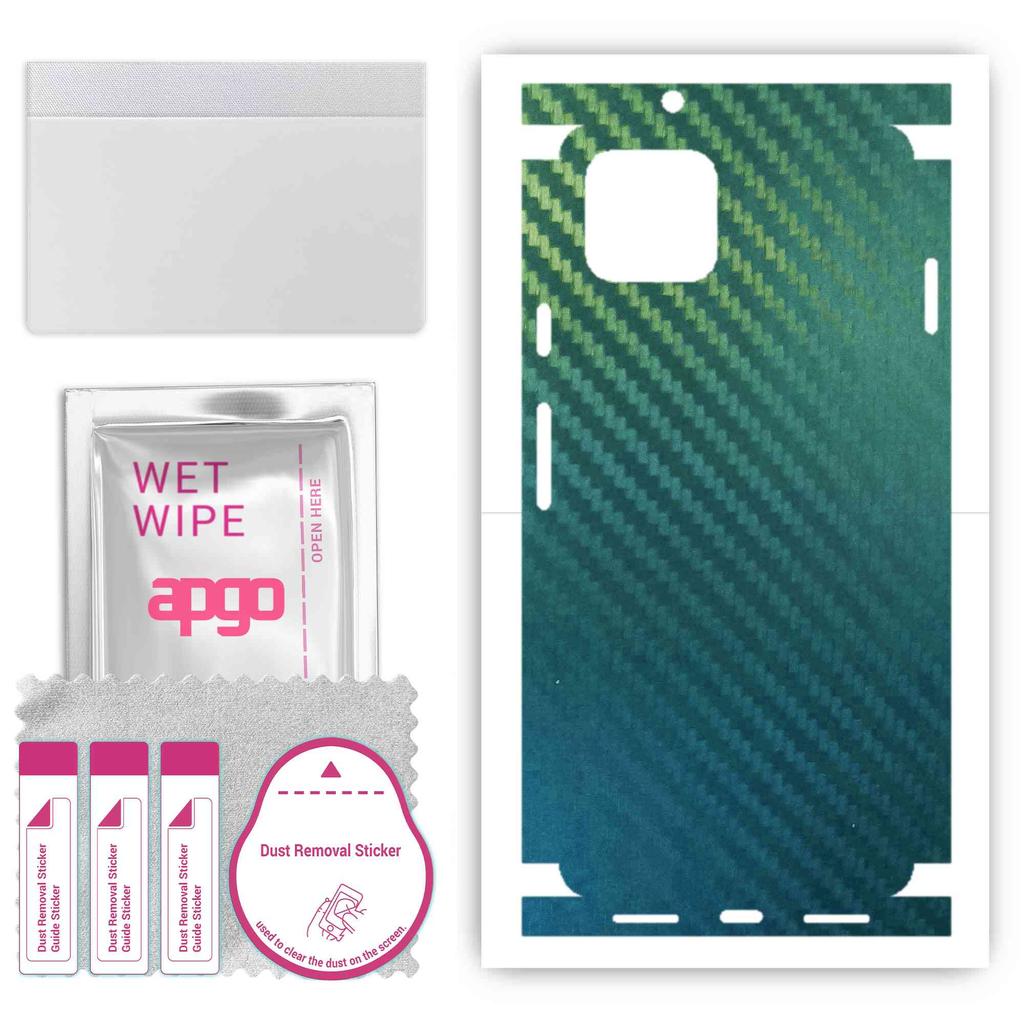 apgo Ochranná nálepka na kůži na zadní a boční strany kompatibilní s Google Pixel 4, Full Wrap Film, Folie, Vinyl - Pattern Carbon Chameleon CAKA1