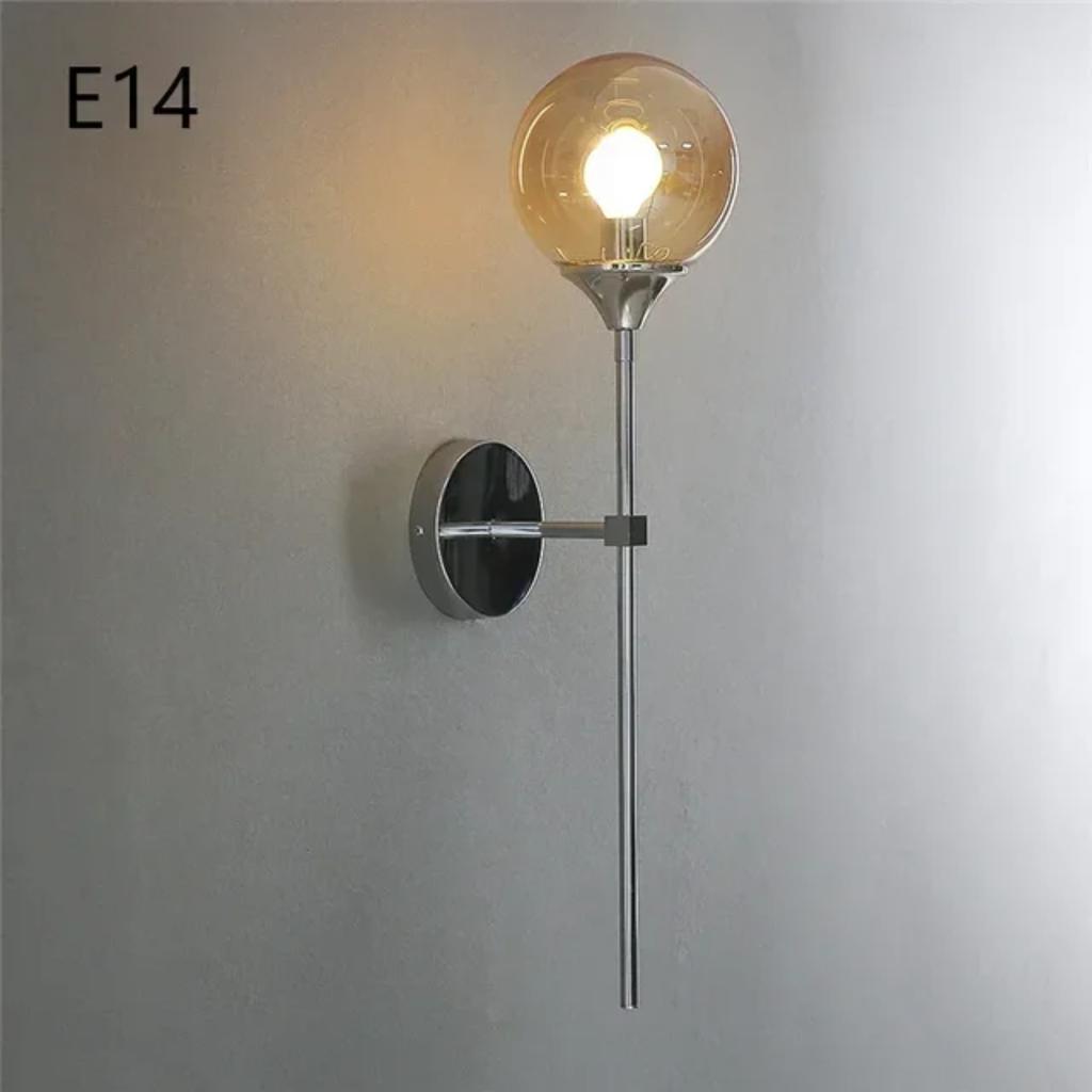 New High-Quality, Elegant, and Stylish Nordic Glass Ball Wall Lamps with a Modern Golden and Sleek Chrome Finish - Perfect for K