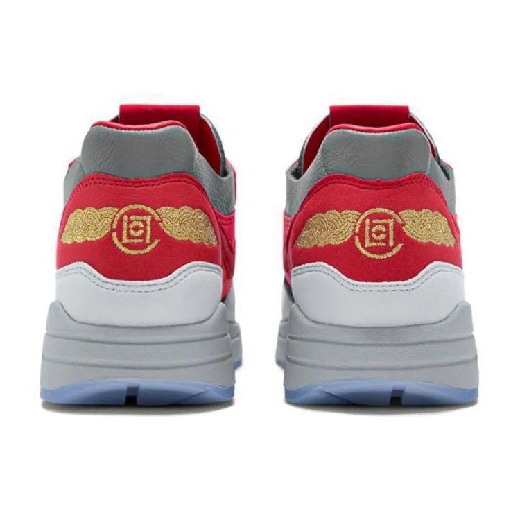 CLOT x Nike Air Max 1 Kiss Of Death - Solar Kırmızı Unisex Spor Ayakkabıları Üniversite Kırmızısı Serin Gri DD1870-600