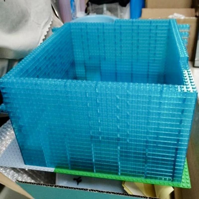 70pcs DIY Building Blocks Parts Transparent Blue Clear Small Particle Bricks Educational Toys for Children 1x1 1x2 2x2 2x4