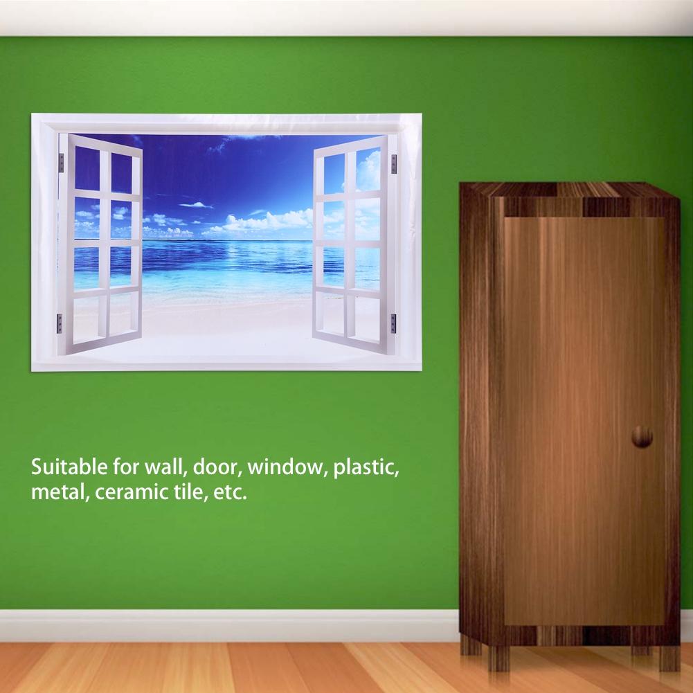 2 ks Modrá Mořská voda a Vzor okna Unikátní Samolepka na zeď Obtisk Dekorace pro Domácnost Dveře Okno