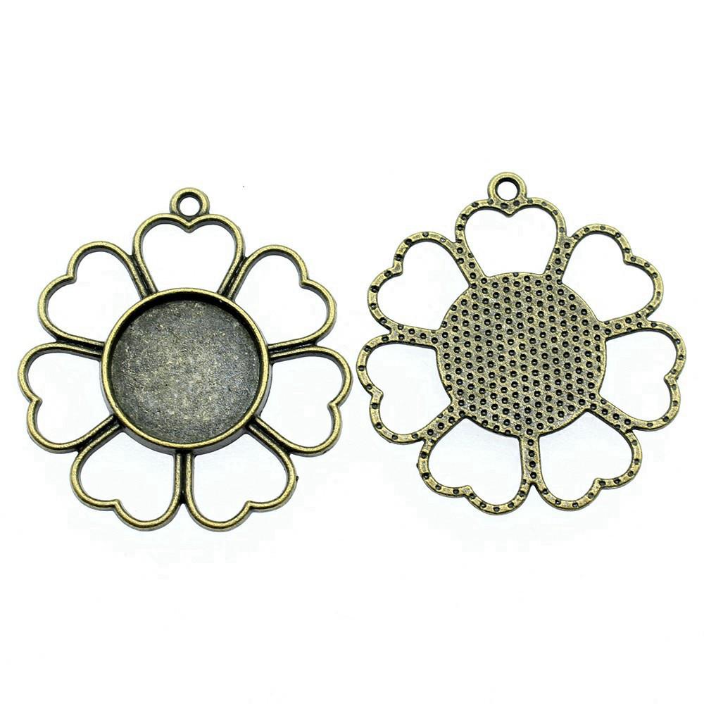 Bezel Base Blanks For DIY Resin Jewelry Fit 16mm Round Cabochon Setting Pendants