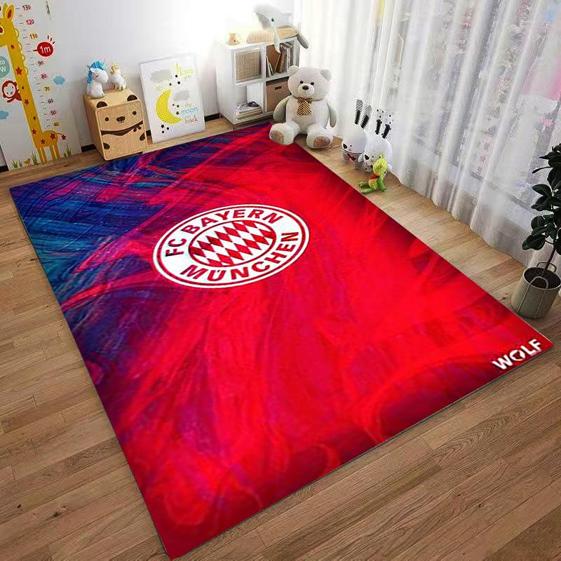 "FC Bayern Munich Logo Carpet, Red and Blue Abstract Design Mat" Suitable for use as an anti-slip for living room bedroom sofas
