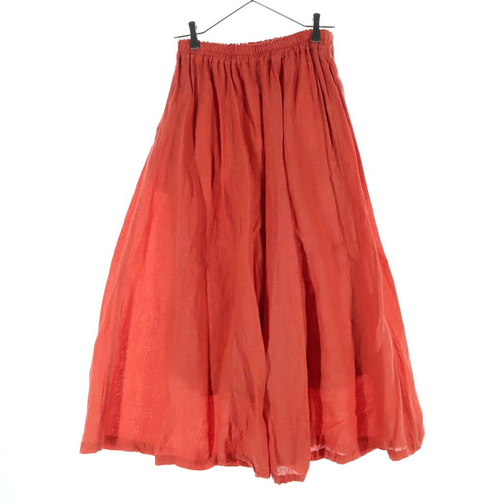 ICHI Antiquites Maxi Length Skirt Orange Women Used