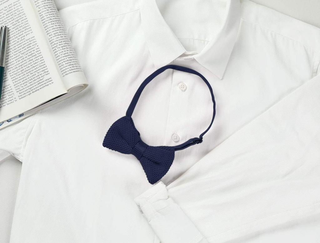 [Allegra K] Knit Bow Tie, Adjustable, for Weddings, Graduations, Men's & Women's, Navy Blue, 6 X 11 Cm