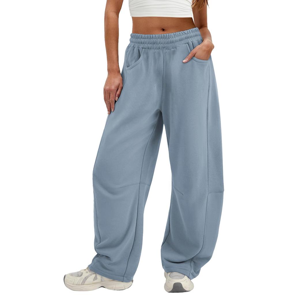 Womens Baggy Pants Wide Leg Pants Sweatpants Casual Fall Trousers With Pockets
