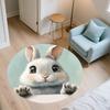 Rabbit pattern round rug,Carpet Rug for Living Room Bedroom Playroom ,Non-slip Floor Mat,Holiday Gifts and Birthday Gifts.