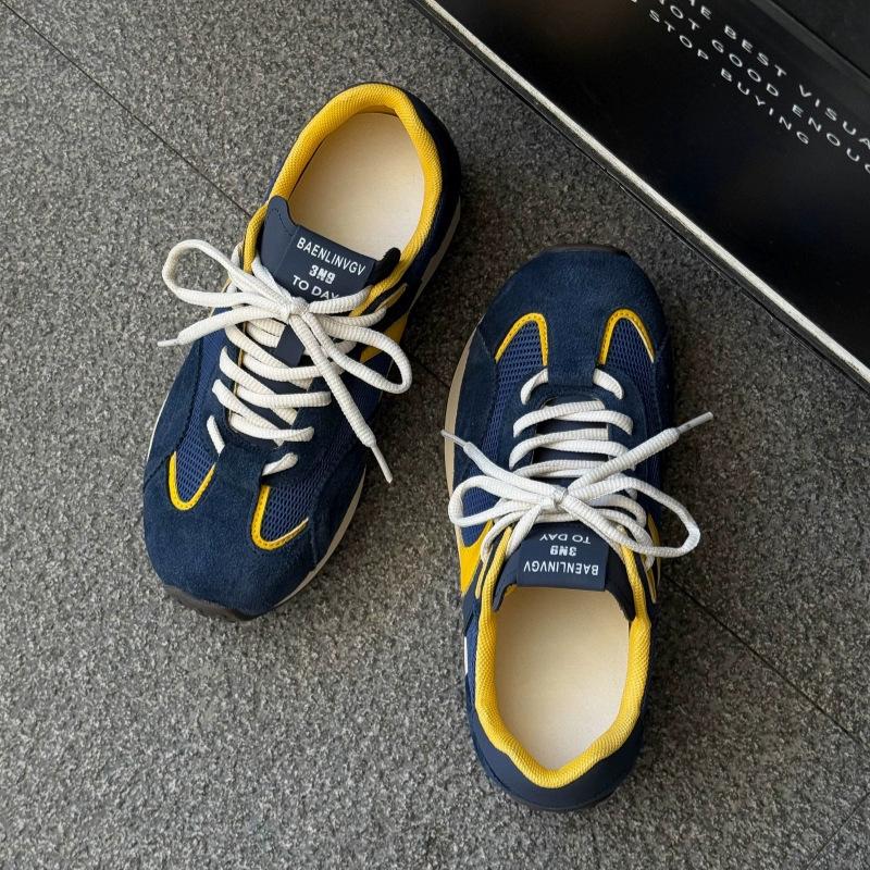 Retro feet little girl summer new mesh color matching casual sports board shoes versatile dad shoes