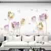 Creative Flower 3D Wallpaper PVC Waterproof Wall Stickers Self-Adhesive Wall Ceiling Sticker Dnding Background Wall Decoration