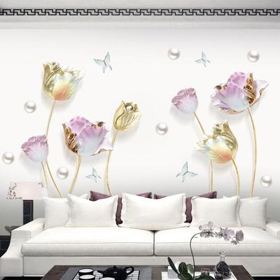 Papel Pintado Creativo de Flores 3D PVC Impermeable Pegatinas de Pared Autoadhesivas Pegatina de Pared Techo Dnding Fondo Decoración de Pared