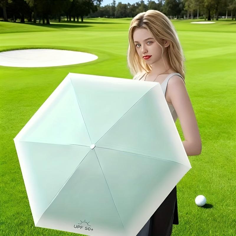 Mini Flat 6 Fold Pocket Umbrella UPF 50 Plus UV Protection Gradient Color Compact Travel Parasol Lightweight Windproof